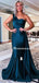 Charming One-shoulder Mermaid Soft Satin Simple Long Prom Dresses, PDS0224