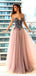 Sweetheart A-line Bead Pink Tulle  Evening Dresses ,Cheap Prom Dresses,PDY0601