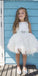 A-line White Satin Flower Girl Dresses,Cheap Flower Girl Dresses ,FGY0245