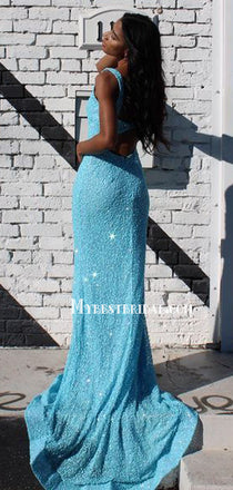 Elegant Spaghetti Straps Mermaid Newest Long Prom Dresses PDS0305
