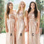 Sheath Rose Gold Sequin Bridesmaid Dresses,Cheap Bridesmaid Dresses,WGY0387