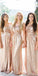Sheath Rose Gold Sequin Bridesmaid Dresses,Cheap Bridesmaid Dresses,WGY0387