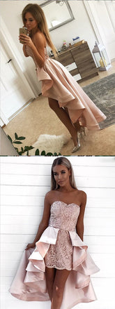 Sheath Sweetheart Pink Lace Homecoming Dress,Short Prom Dresses,BDY0323