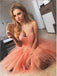 A-Line Sweetheart Pink Tulle Homecoming Dress With Beading,Short Prom Dresses,BDY0325
