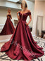 Elegant Off-shoulder Sleeveless A-line Prom Dresses,PDS0946