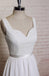 Beautiful High Waist White Lace Long A-line Wedding Party Dresses, Chiffon Bridal Gown, WDY0106