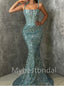 Elegant Square Spaghetti straps Mermaid  Prom Dresses , PDS0414