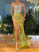 Elegant Off-shoulder Side slit A-line Prom Dresses , PDS0417