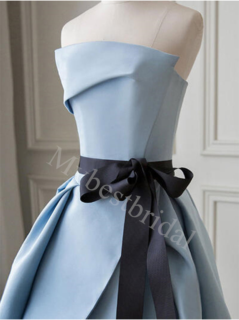 Elegant Strapless Sleeveless A-line Prom Dresses,PDS0815