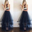 Straight Neckline Asymmetrical A-Line Organza Prom Dress, Charming Prom Dress,PDY0280