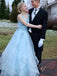 Elegant V-neck Sleeveless A-line Prom Dresses,PDS0943