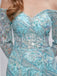 Elegant V-neck Off shoulder Mermaid Prom Dresses,PDS0521