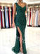 Sexy V-neck Sleeveless Side slit Mermaid Prom Dresses,PDS0735
