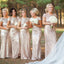 Most popular mermaid short sleeve charming sequin long Bridesmaid Dresses, WGY0101