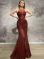 Elegant Mermaid Halter Sequin Long Prom Dresses, PDS0160