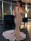 Sparkly Mermaid Long Sleeve Simple Sequin Long Prom Dresses, PDS0244