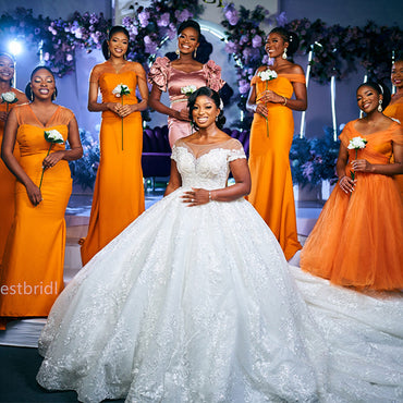 V-neck Off-shoulder Elegant Simple Pretty Long Bridesmaid Dresses,BDS0234