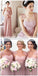 Pink Scoop Custom Made Chiffon Long Bridesmaid Dresses, WGY0288