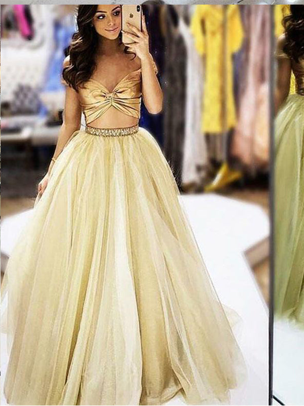 Two Piece Sweetheart Beading Prom Dresses,Cheap Prom Dresses,PDY0643