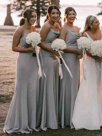 New Arrival Spaghetti Strap Mermaid Long Cheap Bridesmaid Dresses, BDS0137