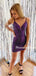 Spaghetti Strap Mermaid Sequin Short Homecoming Dresses, HDS0044