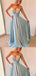 A Line Spagghetti Straps Light Blue Satin Prom Dresses,Cheap Prom Dresses,PDY0538