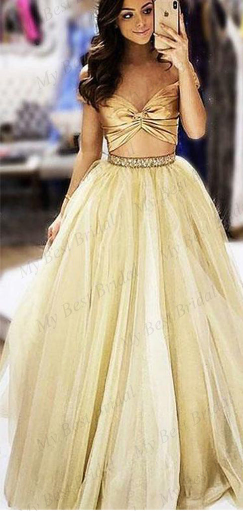 Two Piece Sweetheart Beading Prom Dresses,Cheap Prom Dresses,PDY0643