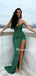 Newest Mermaid Sequin Side Slit Simple Long Prom Dresses, PDS0215