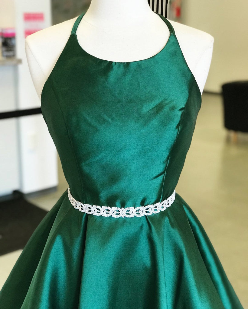 Sexy Emerald Green Backless Simple Short Cheap Homecoming Dresses Under 100,BDY0350