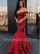 Elegant Off shoulder V-neck Mermaid Prom Dresses,PDS0555
