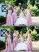 Pink Lace Bridesmaid Dresses,Plus Size One-Shoulder Bridesmaid Dresses,Cheap Chiffon Bridesmaid Dresses,WGY0269