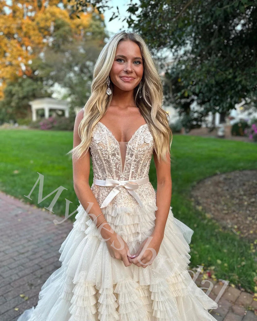 Elegant V-neck Sleeveless A-line Long Prom Dress,PDS1034