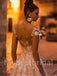 Elegant V-neck Off shoulder A-line Lace applique Wedding Dresses,WDY0319