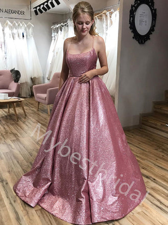 Sexy Square Sleeveless Simple A-line Prom Dresses,PDS0749