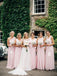 Mismatched Chiffon Pale Pink Long Cheap Bridesmaid Dresses Online, WGY0300
