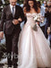 Elegant Off shoulder Sweetheart A-line Lace applique Wedding Dresses, WDY0306