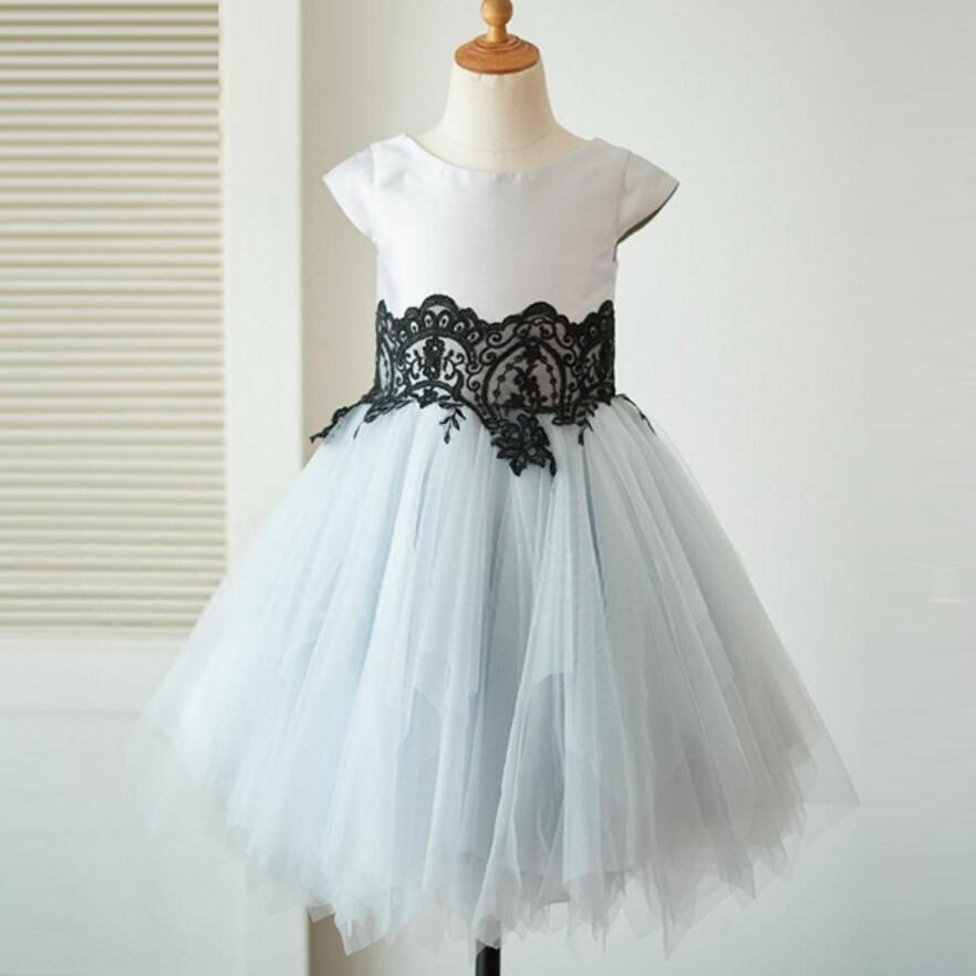 Cap Sleeves Tulle With Lace Lovely Beautiful Cheap Short  Wedding Flower Girl Dresses, FGY0108