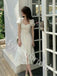 Elegant Square Short sleeveless A-line Prom Dress,PDS1031