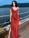 Simple One-shoulder Mermaid Soft Satin Long Prom Dresses, PDS0254