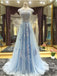 Elegant Scoop Cap sleeves A-line Prom Dresses,PDS0947