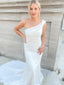 Newest One-shoulder Mermaid Sleeveless Long Wedding Dresses, WDS0071