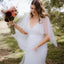 Romantic V-neck Tulle V-back Mermaid Simple Wedding Dresses.WDY0108
