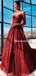 Elegant Red Straight A-line Simple Long Prom Dresses, PDS0236