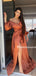 New Arrival Off-shoulder Side Slit A-line Long Prom Dresses Online, PDS0172