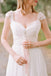 Cap Sleeve Beaded Unique Casual Cheap Beach Wedding Dresses, WDY0183