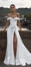 Sheath Off-the-Shoulder White Satin Evening Dresses ,Cheap Prom Dresses,PDY0603