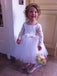 A-line Long Sleeves White Short Flower Girl Dresses,Cheap Flower Girl Dresses ,FGY0247