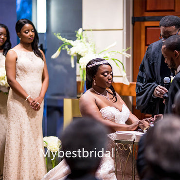 Lace sleeveless Mermaid Elegant Simple Long Bridesmaid Dressess, BDS0279