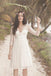 Cheap Long Sleeve Lace Short Beach Wedding Dresses, WDY0199