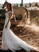 Simple V-neck Mermaid Lace applique Wedding Dresses, WDY0255